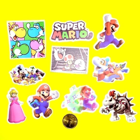 3/$20 Brand New 10x Nintendo Super Mario Waterproof Stickers #c - Picture 1 of 1